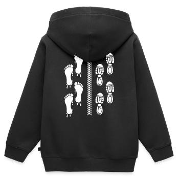 Lustiges Triathlon Design - Kinder Premium Organic Zip Hoodie - Schwarz - Hinten - AI Model Kid Male (0cm)