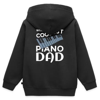 Pianist Papa - Kinder Premium Organic Zip Hoodie - Schwarz - Hinten - AI Model Kid Male (0cm)