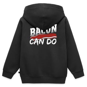 Speck Schinken Eier Schwein - Kinder Premium Organic Zip Hoodie - Schwarz - Hinten - AI Model Kid Male (0cm)