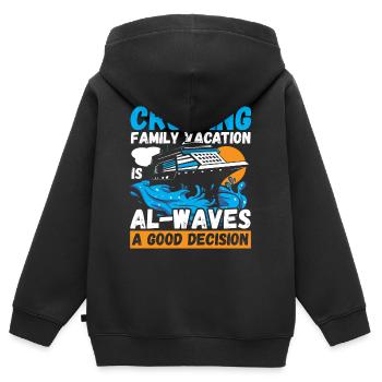 Kreuzfahrt Familienurlaub Schifffahrt Reise Urlaub - Kinder Premium Organic Zip Hoodie - Schwarz - Hinten - AI Model Kid Male (0cm)