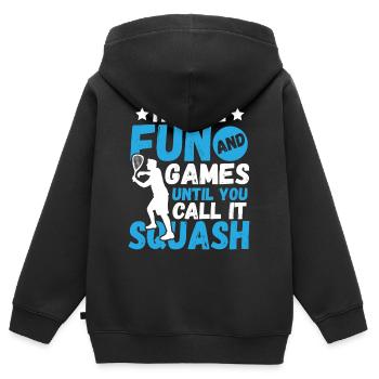 Racket Tennis Badminton Squash - Kinder Premium Organic Zip Hoodie - Schwarz - Hinten - AI Model Kid Male (0cm)