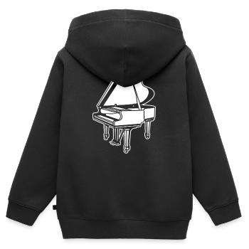 Flügel - Kinder Premium Organic Zip Hoodie - Schwarz - Hinten - AI Model Kid Male (0cm)