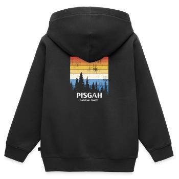 Forêt nationale de Pisgah - Sweat Premium à capuche zippé enfant bio - noir - Dos - AI Model Kid Male (0cm)