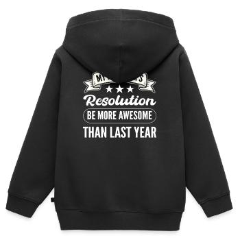 My New Year's Resolution New Years Eve - Kids Premium Organic Zip-up Hoodie - black - Back - AI Model Kid Male (0cm)