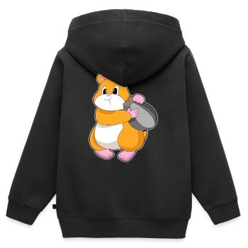 Hamster Samen - Kinder Premium Organic Zip Hoodie - Schwarz - Hinten - AI Model Kid Male (0cm)