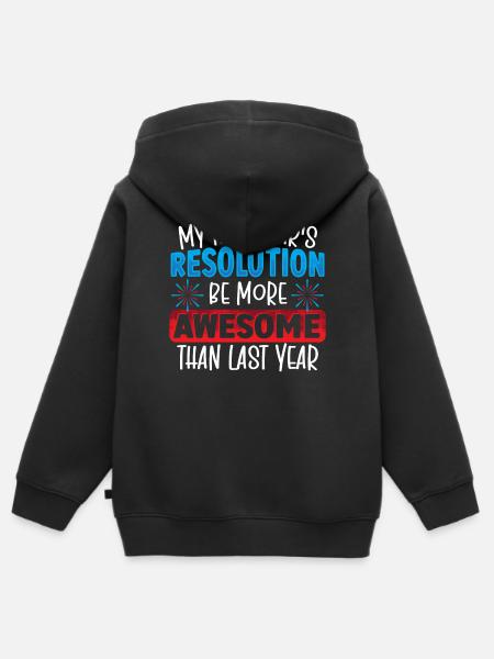 My New Year's Resolution New Years Eve - Kids Premium Organic Zip-up Hoodie - black