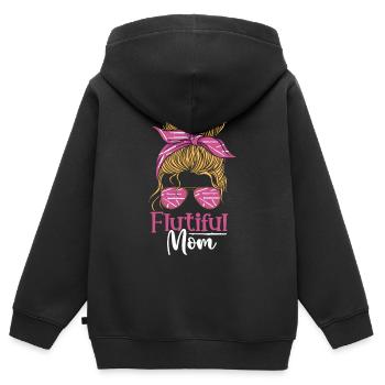 Flutiful Mom Flute Mom Marching Band - Kinder Premium Organic Zip Hoodie - Schwarz - Hinten - AI Model Kid Male (0cm)
