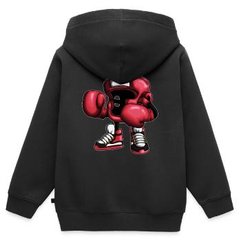 Boxsack Punchingball Boxeroutfit Boxing Geschenk - Kinder Premium Organic Zip Hoodie - Schwarz - Hinten - AI Model Kid Male (0cm)