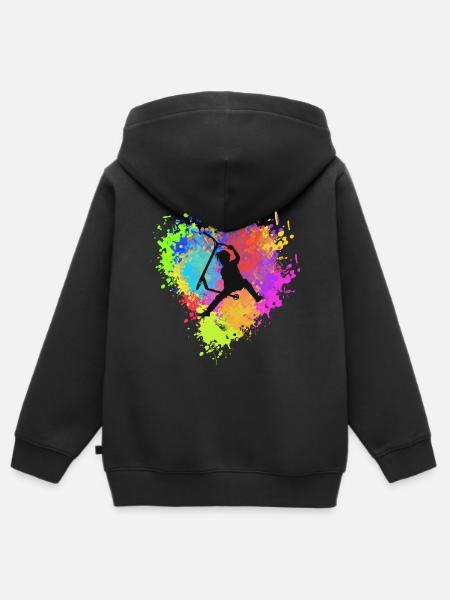 Freestyle Roller - Kinder Premium Organic Zip Hoodie - Schwarz