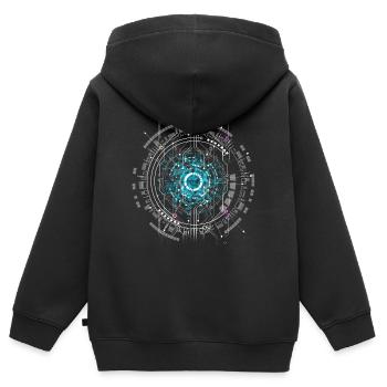 ordinateur Espace cpu pc Nerd Circuit imprimé Board Warp geek ai ki - Sweat Premium à capuche zippé enfant bio - noir - Dos - AI Model Kid Male (0cm)
