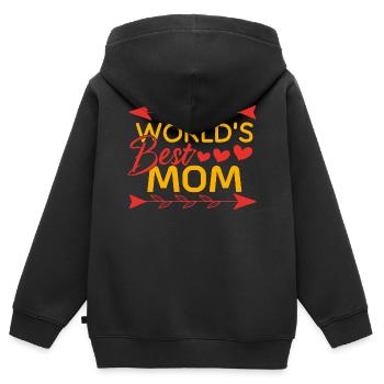 Muttertagsmutter und das beste Geschenk Mama - Kinder Premium Organic Zip Hoodie - Schwarz - Hinten - AI Model Kid Male (0cm)