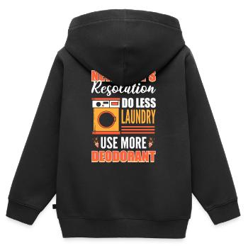 New Year's Resolution New Year's Day New Years - Kids Premium Organic Zip-up Hoodie - black - Back - AI Model Kid Male (0cm)
