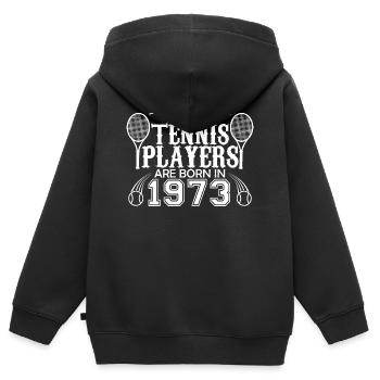 1973 Tennisspieler | Tennisspieler Geschenk 1973 - Kinder Premium Organic Zip Hoodie - Schwarz - Hinten - AI Model Kid Male (0cm)