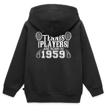 1959 Tennisspieler | Tennisspieler Geschenk 1959 - Kinder Premium Organic Zip Hoodie - Schwarz - Hinten - AI Model Kid Male (0cm)