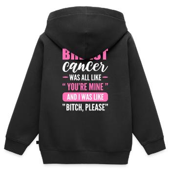 C’était comme un cancer du sein à ruban rose - Sweat Premium à capuche zippé enfant bio - noir - Dos - AI Model Kid Male (0cm)