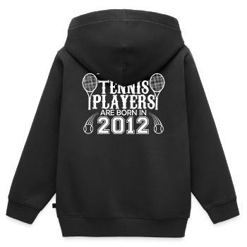 2012 Tennisspieler | Tennisspieler Geschenk 2012 - Kinder Premium Organic Zip Hoodie - Schwarz - Hinten - AI Model Kid Male (0cm)