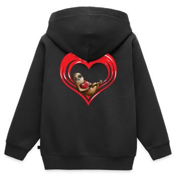 Faultier Liebhaber Geschenk zum Ausruhen Chillen - Kinder Premium Organic Zip Hoodie - Schwarz - Hinten - AI Model Kid Male (0cm)