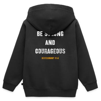 Jésus, Jésus, Jésus chrétien chrétien chrétien - Sweat Premium à capuche zippé enfant bio - noir - Dos - AI Model Kid Male (0cm)