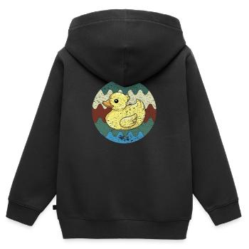 Badeente Retro - Kinder Premium Organic Zip Hoodie - Schwarz - Hinten - AI Model Kid Male (0cm)