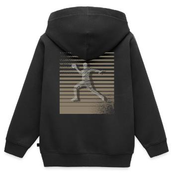 Handball Handballer - Kinder Premium Organic Zip Hoodie - Schwarz - Hinten - AI Model Kid Male (0cm)