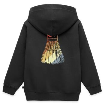 Badminton Birdie - Kinder Premium Organic Zip Hoodie - Schwarz - Hinten - AI Model Kid Male (0cm)