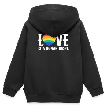 Saint-Valentin, Saint-Valentin, Saint-Valentin - Sweat Premium à capuche zippé enfant bio - noir - Dos - AI Model Kid Male (0cm)