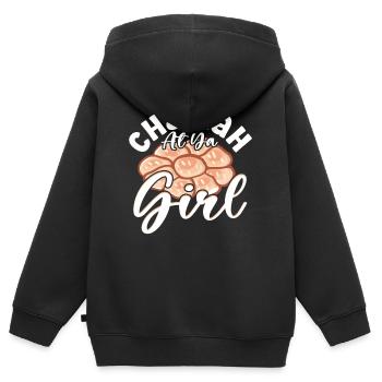 Challah At Ya Girl Hanukkah fête juive - Sweat Premium à capuche zippé enfant bio - noir - Dos - AI Model Kid Male (0cm)