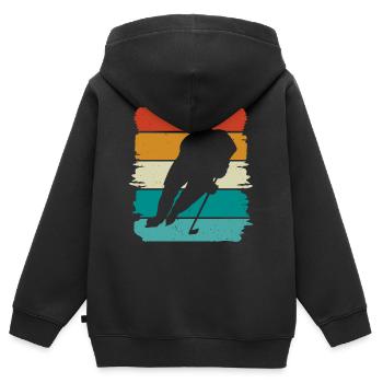 Eishockey - Kinder Premium Organic Zip Hoodie - Schwarz - Hinten - AI Model Kid Male (0cm)