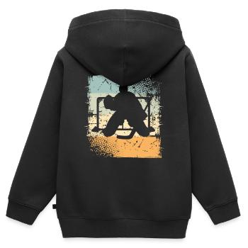 Eishockey - Kinder Premium Organic Zip Hoodie - Schwarz - Hinten - AI Model Kid Male (0cm)