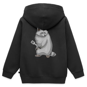 Cuisinière de laveurs Cuisinière Cuisine de Spatules - Sweat Premium à capuche zippé enfant bio - noir - Dos - AI Model Kid Male (0cm)