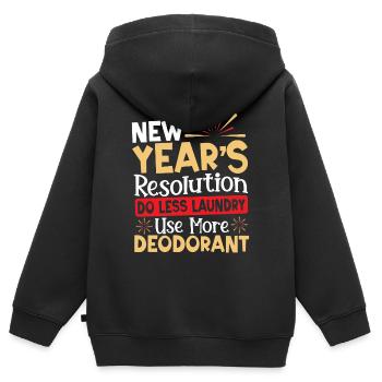 New Year's Resolution New Year's Day New Years - Kids Premium Organic Zip-up Hoodie - black - Back - AI Model Kid Male (0cm)