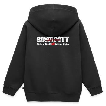 Ruhrpott Herne Meine Stadt meine Liebe Herz - Kinder Premium Organic Zip Hoodie - Schwarz - Hinten - AI Model Kid Male (0cm)