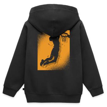 Basketball Basketballer - Kinder Premium Organic Zip Hoodie - Schwarz - Hinten - AI Model Kid Male (0cm)