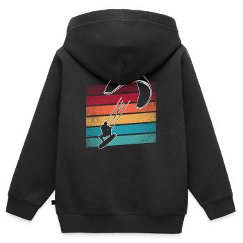 Kitesurfer Kitesurf Kitesurf - Sweat Premium à capuche zippé enfant bio - noir - Dos - AI Model Kid Male (0cm)