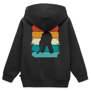Eishockey  - Kinder Premium Organic Zip Hoodie - Schwarz - Hinten - AI Model Kid Male (0cm)