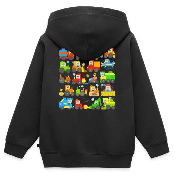 Tracteurs Machines agricoles Agriculteur Tracteur Pelle - Sweat Premium à capuche zippé enfant bio - noir - Dos - AI Model Kid Male (0cm)