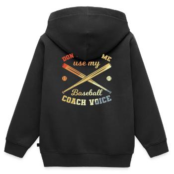 Entraîneur de baseball - Sweat Premium à capuche zippé enfant bio - noir - Dos - AI Model Kid Male (0cm)