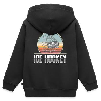 Eishockey - Kinder Premium Organic Zip Hoodie - Schwarz - Hinten - AI Model Kid Male (0cm)