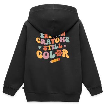 Psychische Gesundheit Mental Health - Kinder Premium Organic Zip Hoodie - Schwarz - Hinten - AI Model Kid Male (0cm)