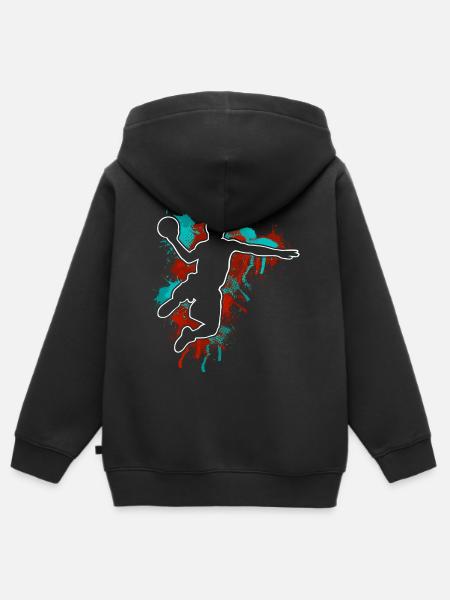 Basketball Basketballer - Kinder Premium Organic Zip Hoodie - Schwarz