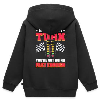 Not Fast Enough Drag Racing Drag Race Motor Sport - Kinder Premium Organic Zip Hoodie - Schwarz - Hinten - AI Model Kid Male (0cm)