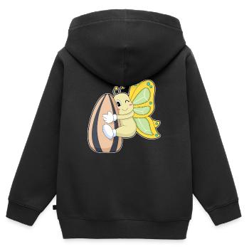 Schmetterling Samen - Kinder Premium Organic Zip Hoodie - Schwarz - Hinten - AI Model Kid Male (0cm)