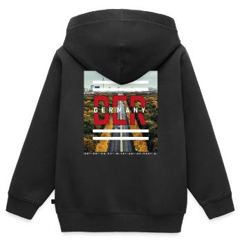 Berlin BER Allemagne - Straße des 17. Juni - Sweat Premium à capuche zippé enfant bio - noir - Dos - AI Model Kid Male (0cm)