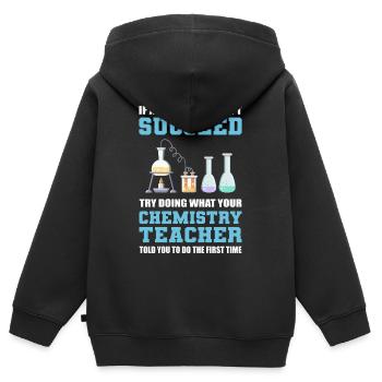 Chemistry Teacher Science Teacher - Kinder Premium Organic Zip Hoodie - Schwarz - Hinten - AI Model Kid Male (0cm)