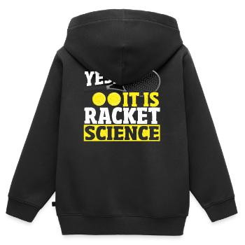 Yes, It Is Racket Science Tennis Player - Kinder Premium Organic Zip Hoodie - Schwarz - Hinten - AI Model Kid Male (0cm)