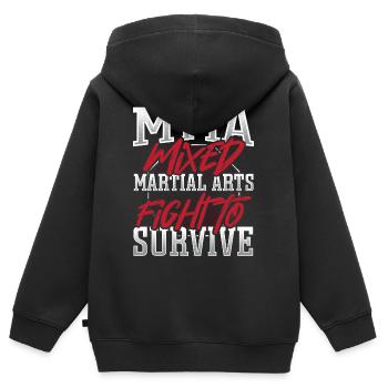 MMA Mixed Martial Arts Fight To Survive - Kids Premium Organic Zip-up Hoodie - black - Back - AI Model Kid Male (0cm)