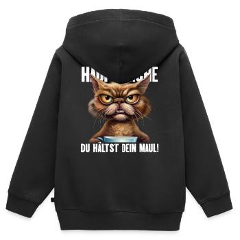 Hauptsache Du Hälst Dein Maul - Kinder Premium Organic Zip Hoodie - Schwarz - Hinten - AI Model Kid Male (0cm)