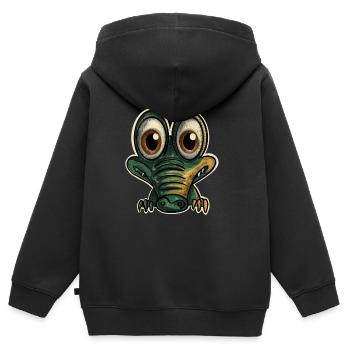 Alligator Crocodile - Kids Premium Organic Zip-up Hoodie - black - Back - AI Model Kid Male (0cm)