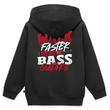 Walk Faster I Hear Bass Guitars Bass Player Bass - Kinder Premium Organic Zip Hoodie - Schwarz - Hinten - AI Model Kid Male (0cm)