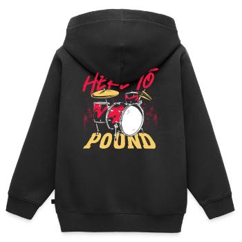 Here To Pound Drummer Percussionist - Kids Premium Organic Zip-up Hoodie - black - Back - AI Model Kid Male (0cm)
